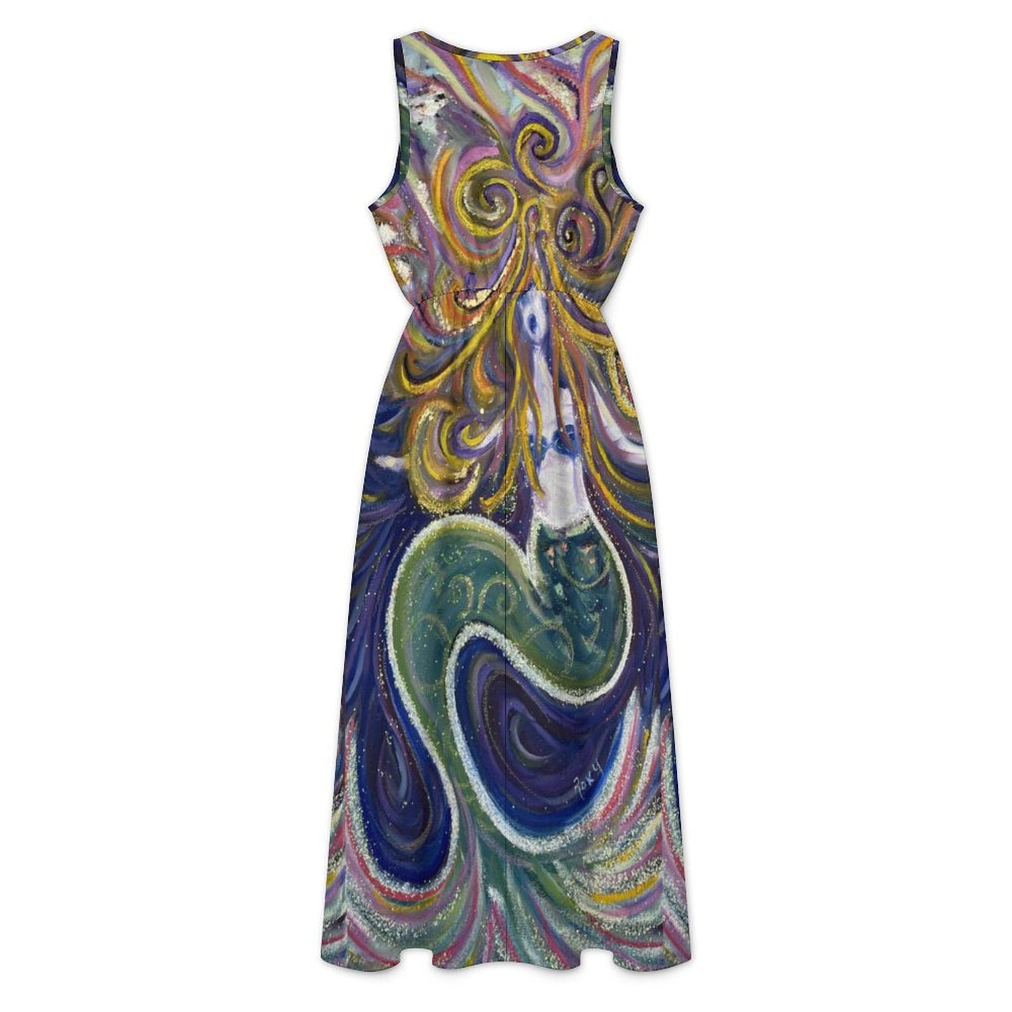 The Screaming Siren Mermaid -Garden Party Dress Sleeveless V-neck Midi Dress