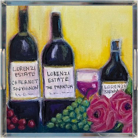 Lorenzi Estate Wine and Roses (#2)- Acrylic Tray Square