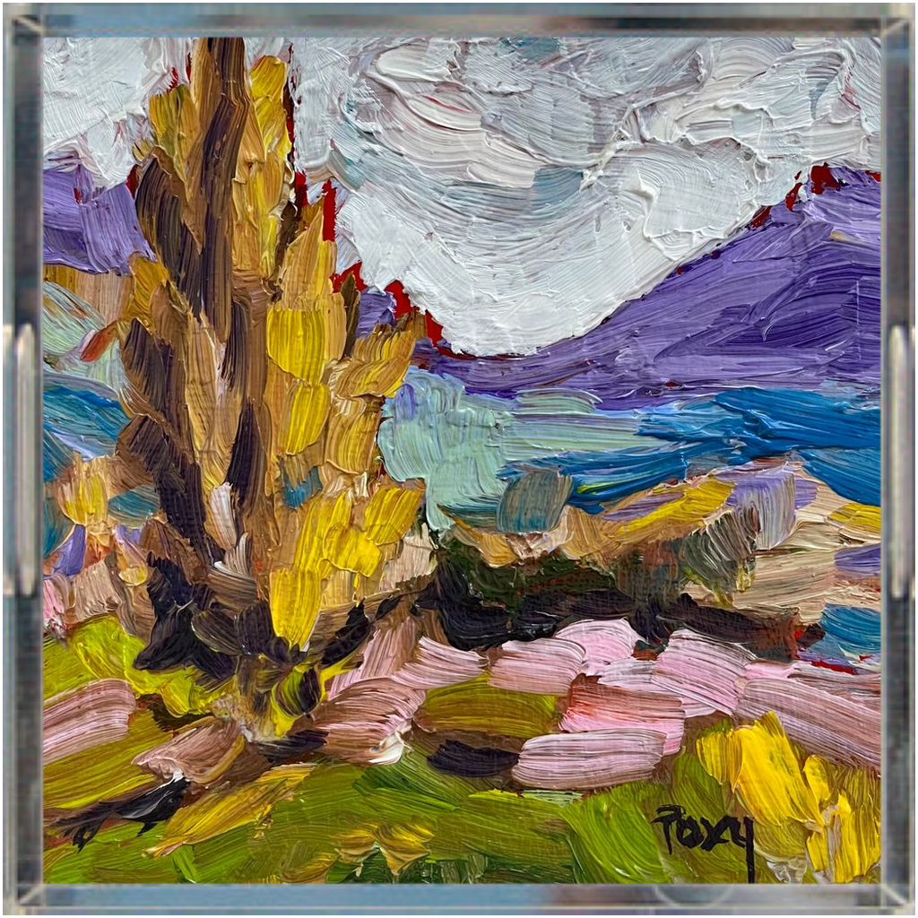 Distant Mountains Acrylic Tray Square