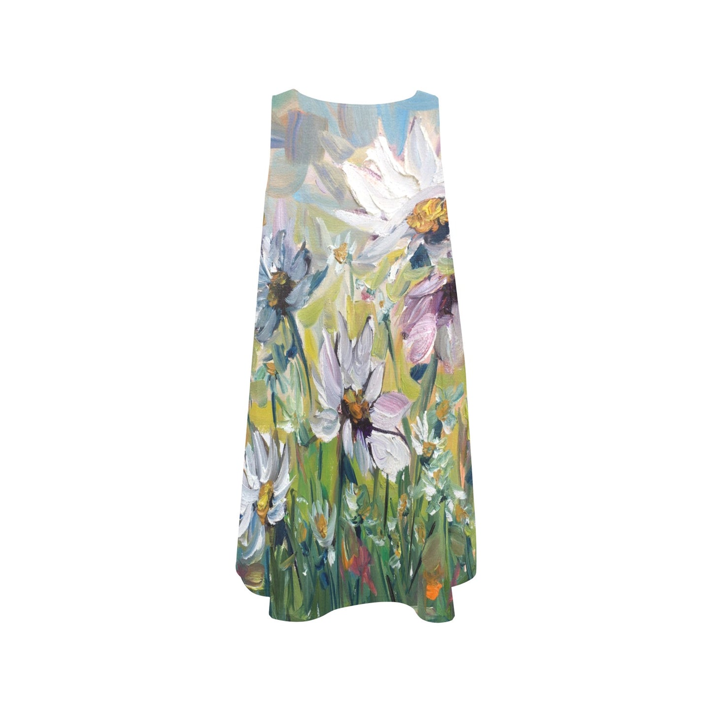 Impressionist Daisies Women's Sleeveless A-Line Dress