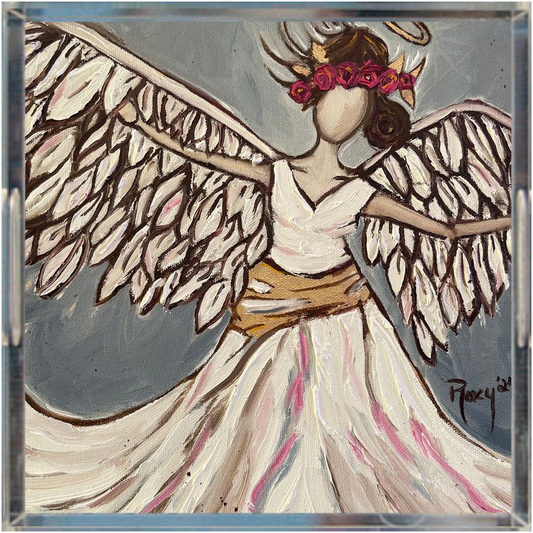 Angel Rising Acrylic Tray Square