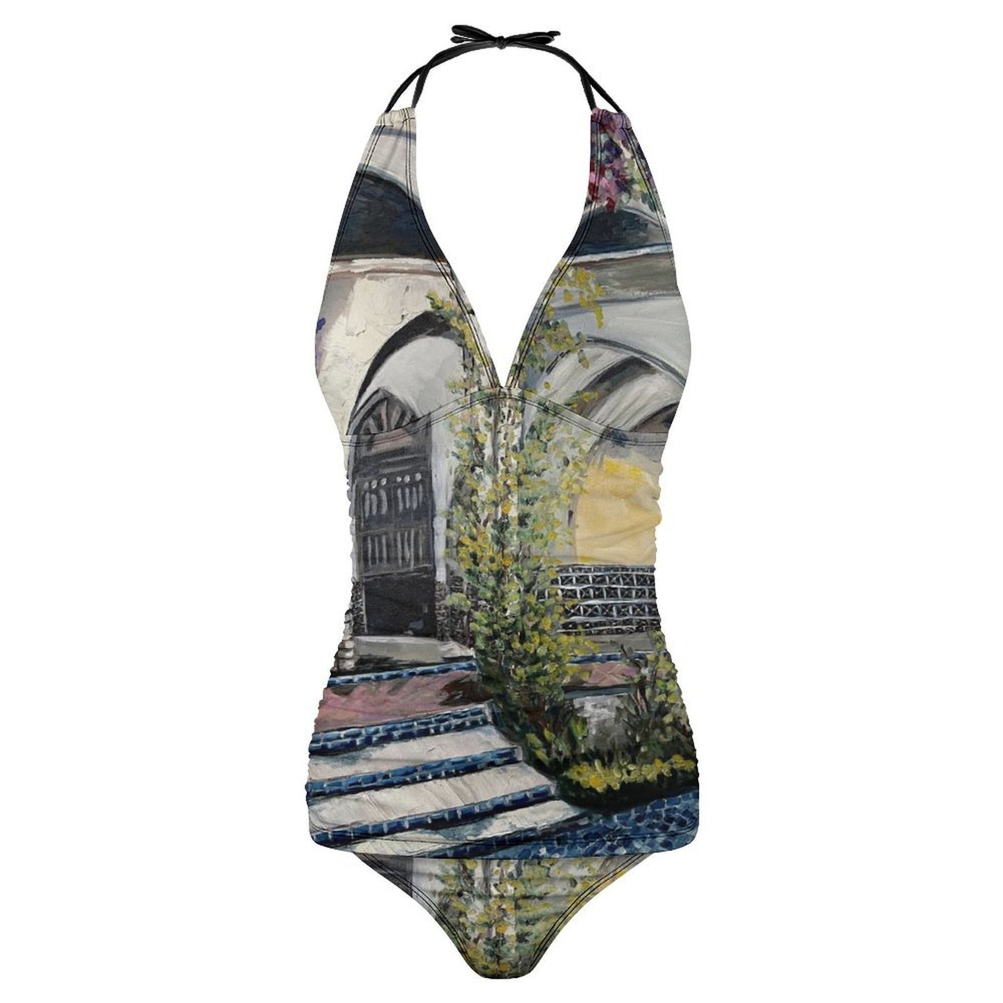 Grand Mosque Moorish Architecture Slimfit Tankini Split Swimsuit
