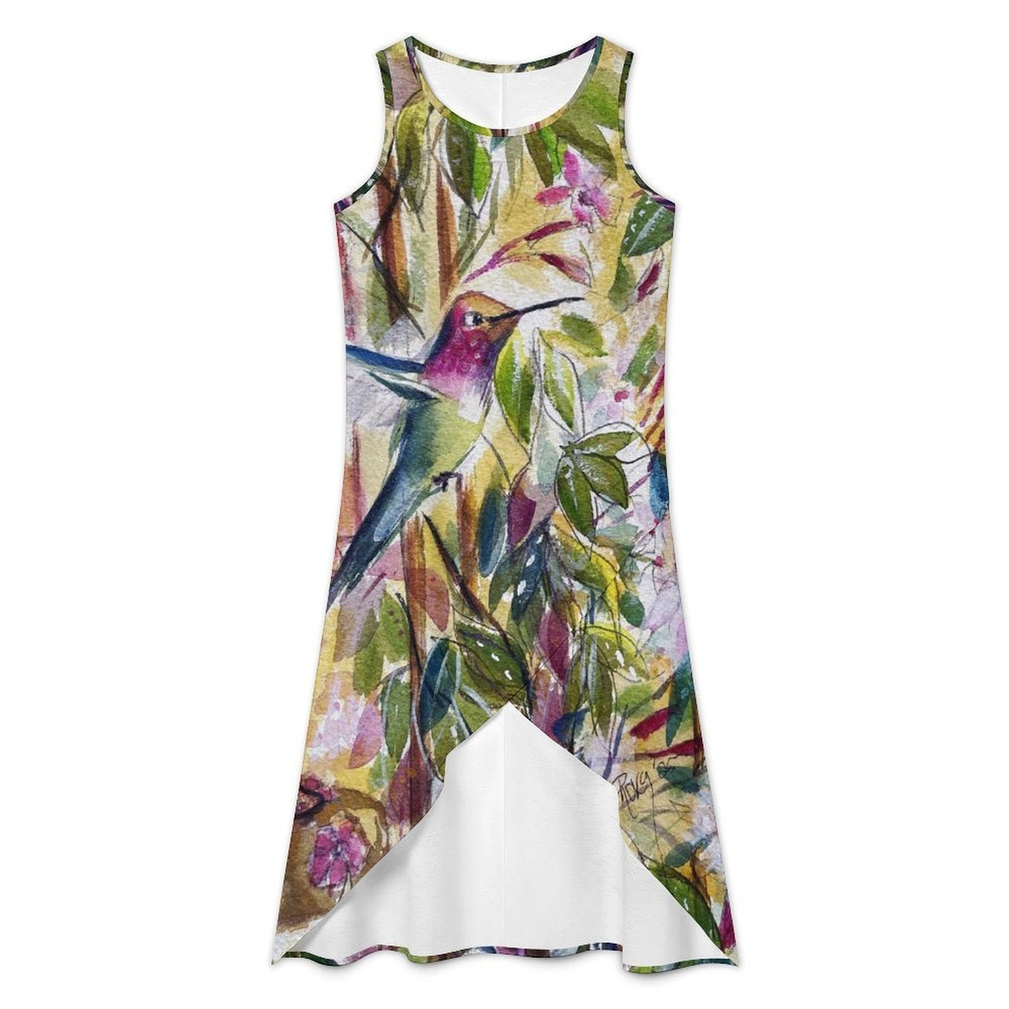Hummingbird by the Jasmine Asymmetrical Dress Sleeveless High-Low Hem Dress