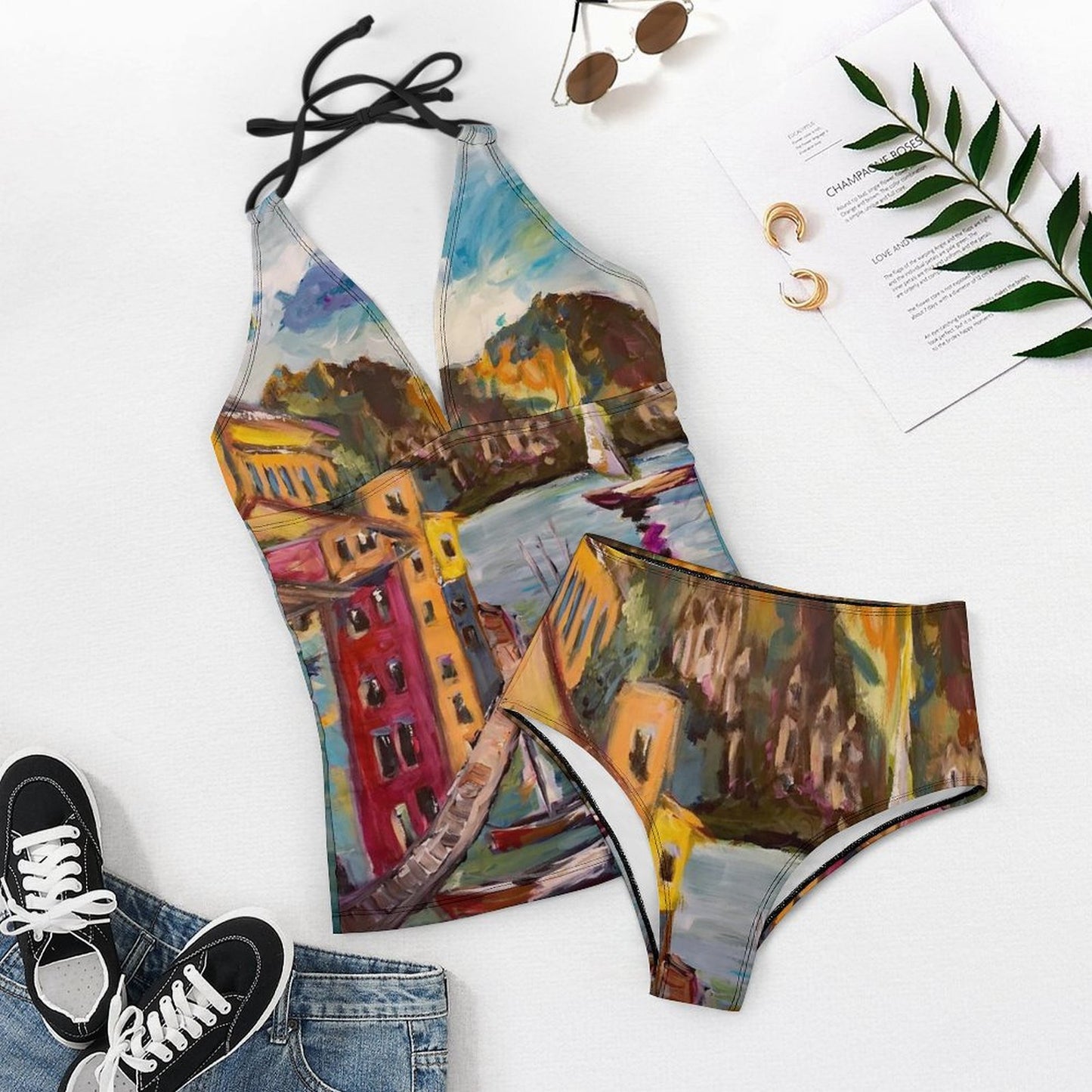 Portofino Harbor Slim Fit Tankini Split Swimsuit