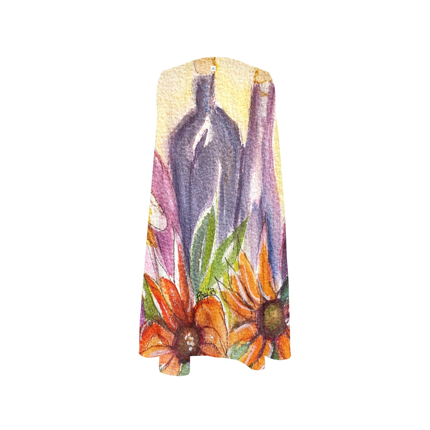 Wine & Sunflowers Women's Sleeveless A-Line Dress