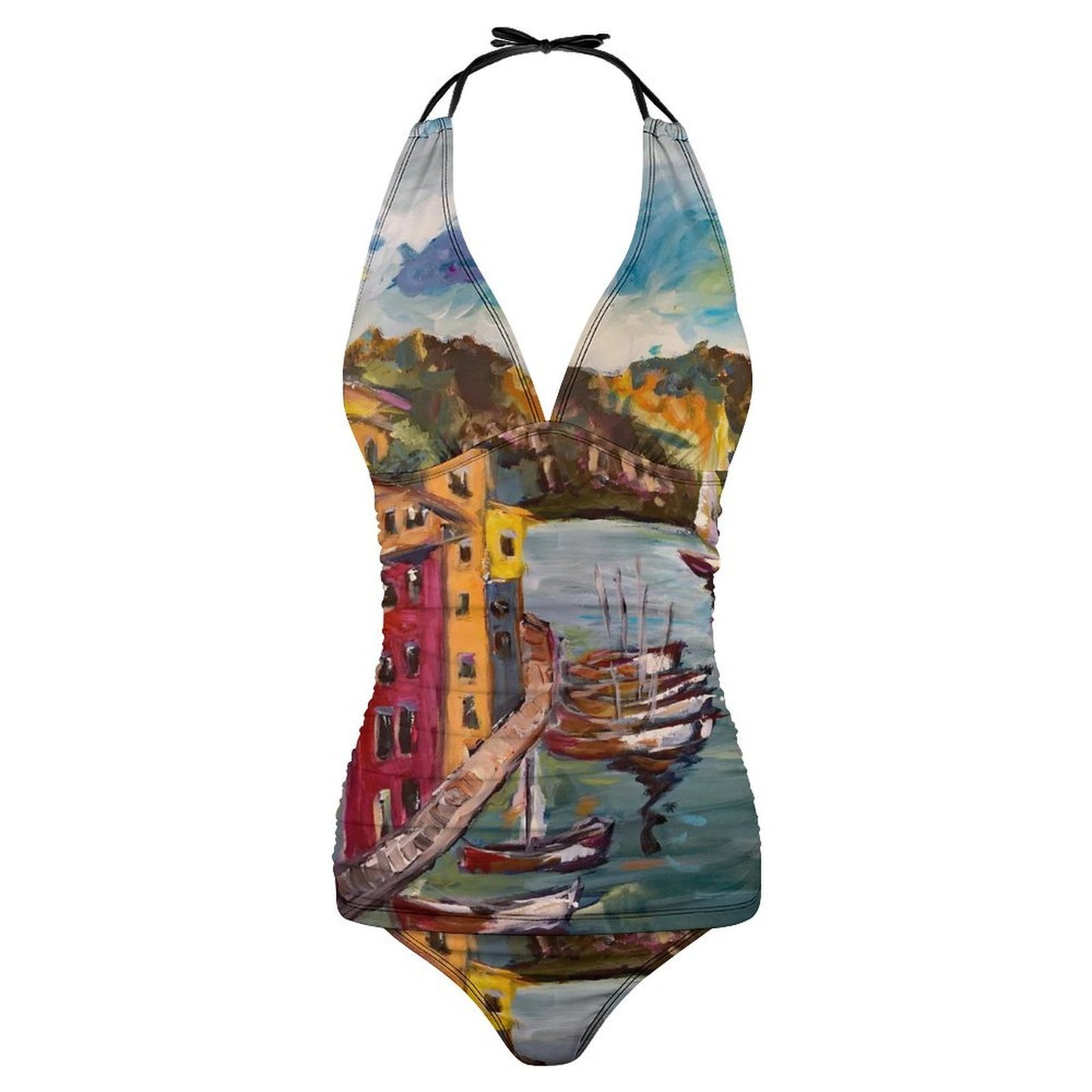 Portofino Harbor Slim Fit Tankini Split Swimsuit