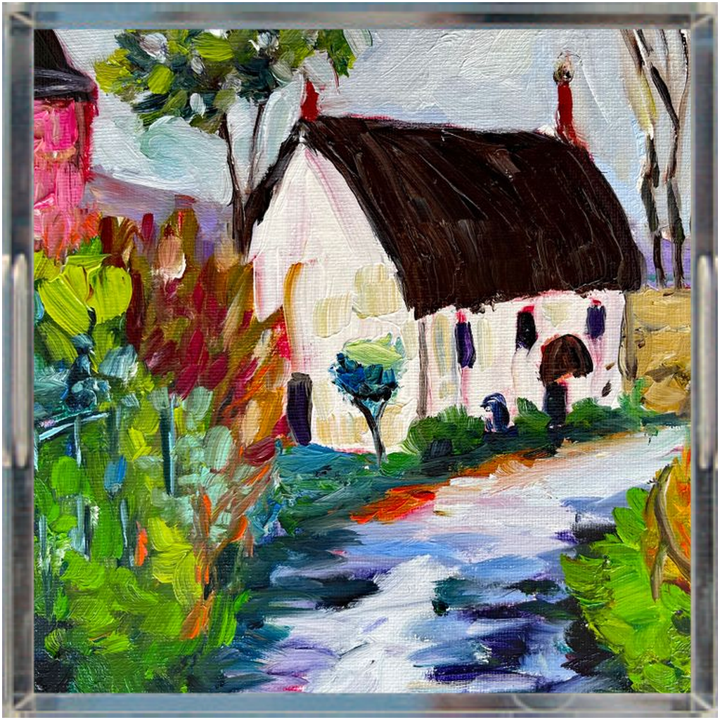Country Cottage- Cotswolds Acrylic Tray Square