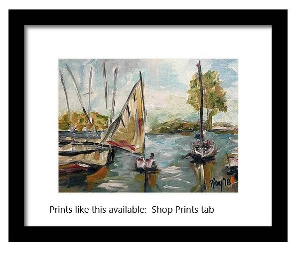 Harbor Sail-Original Acrylic Painting-6 x 8 Framed