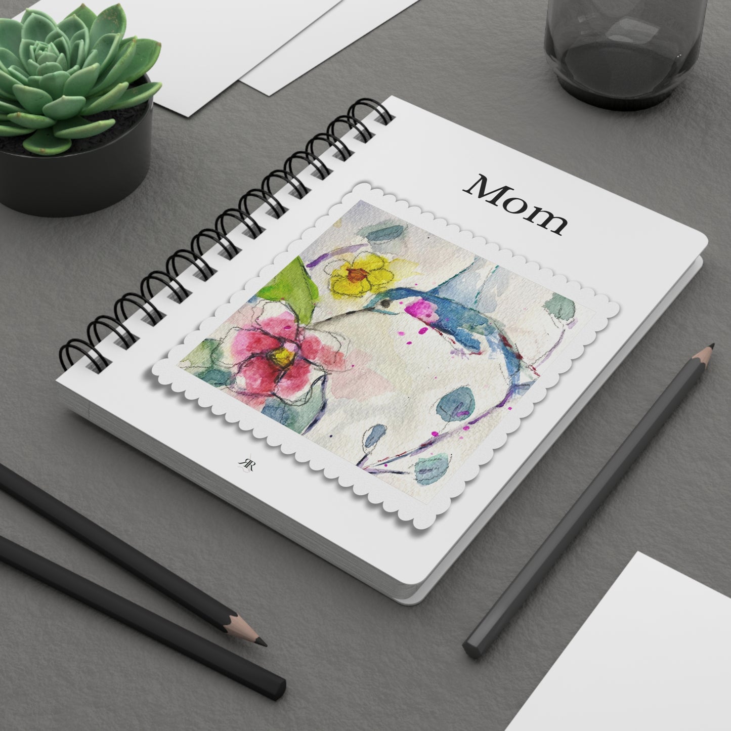 Mom-Watercolor Hummingbirds- Spiral Bound Journal