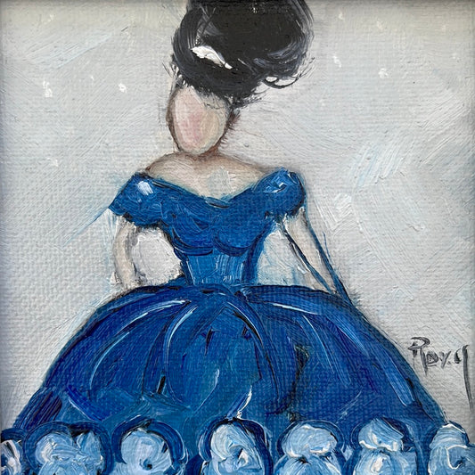 Miss Quinceañera- Pintura al óleo original enmarcada