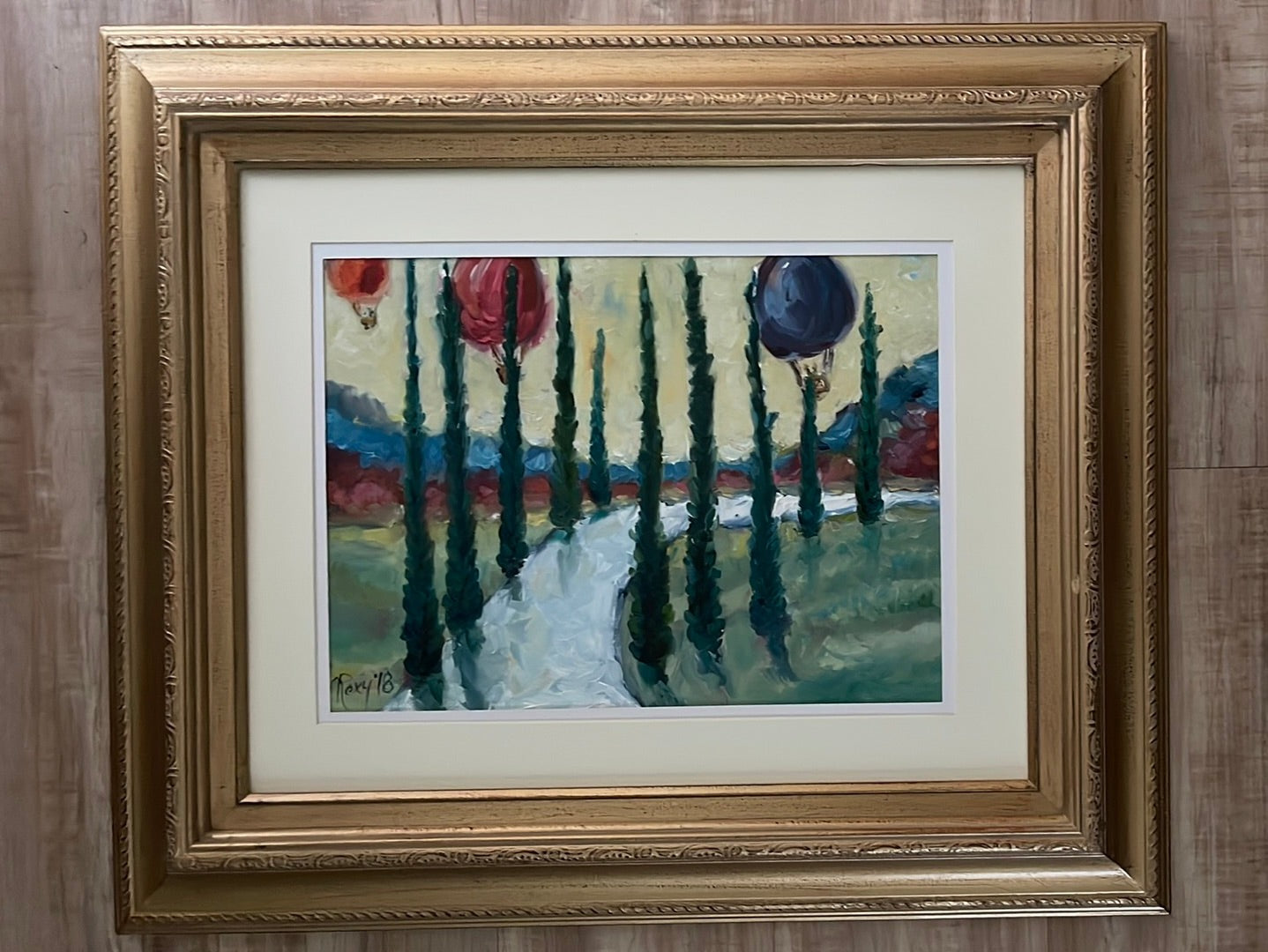 Wine Country Balloons-Original Oil Painting Framed