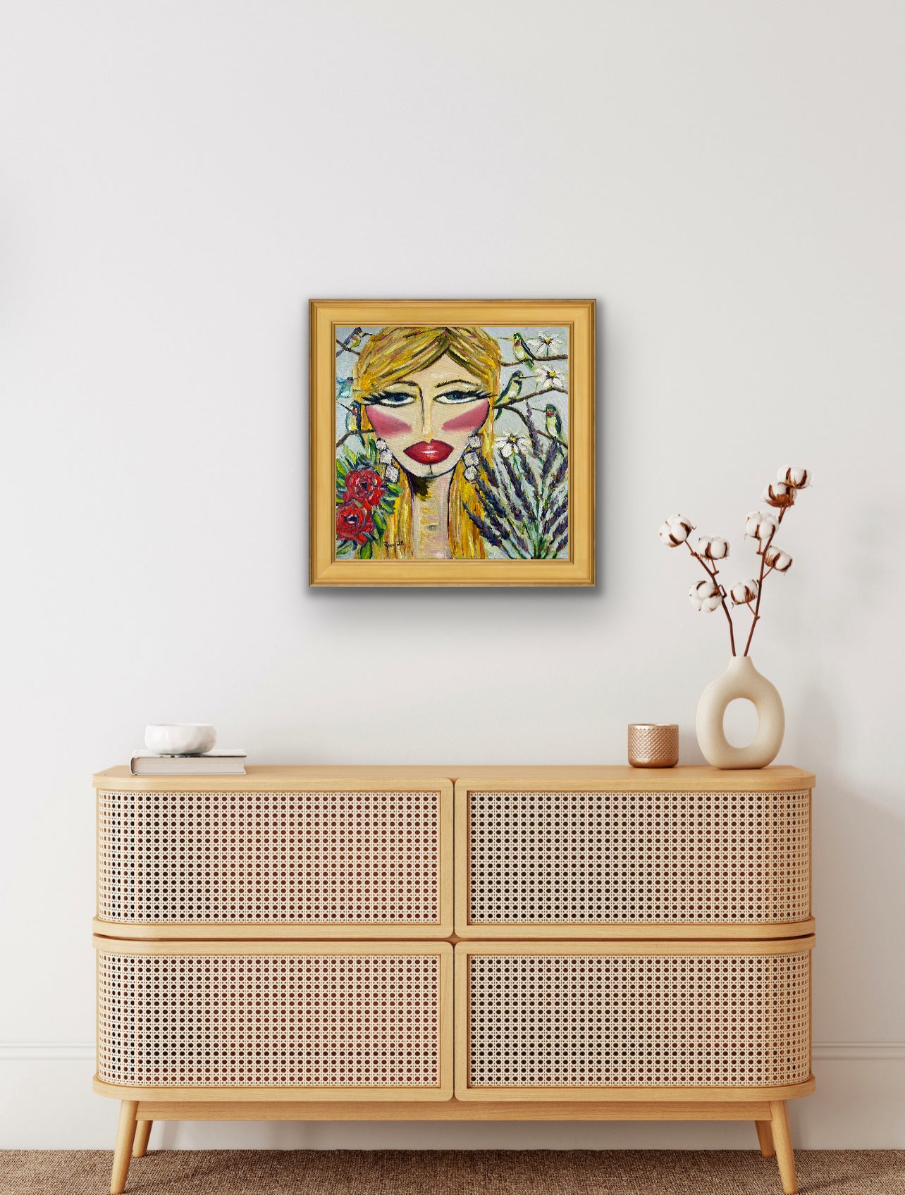 Hummingbird Lady-Original Oil Painting Framed – Roxy Rich Fine Art