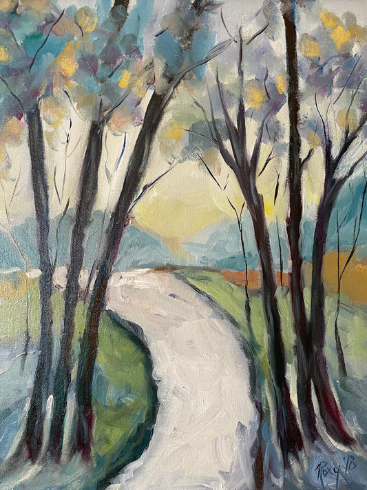 Pleasant Woods Original Oil Landscape Painting Framed