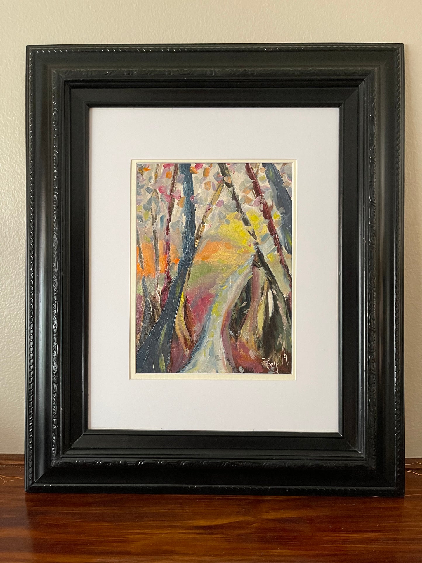 Autumn Lane Impression-Cotswolds Original Oil Landscape Painting Framed