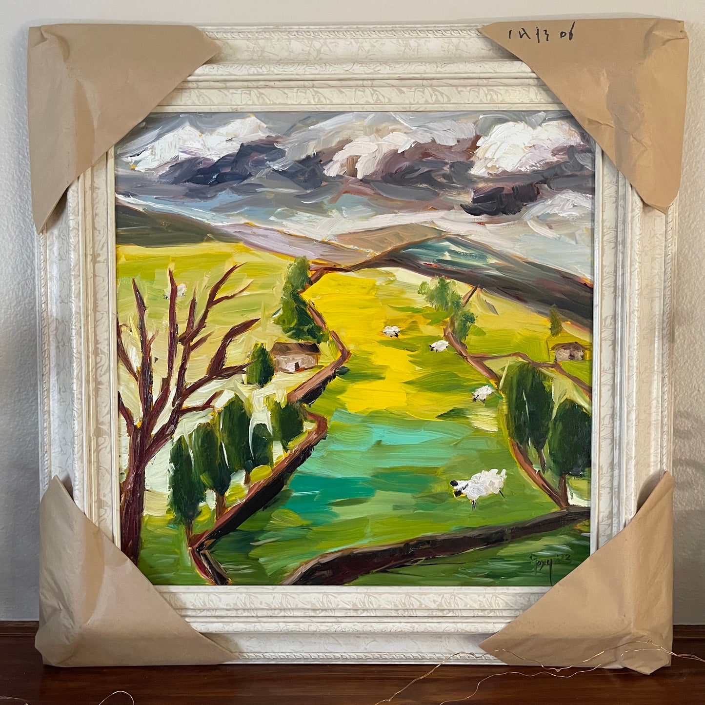 Stormy Day in Yorkshire Original Oil Landscape Painting Framed