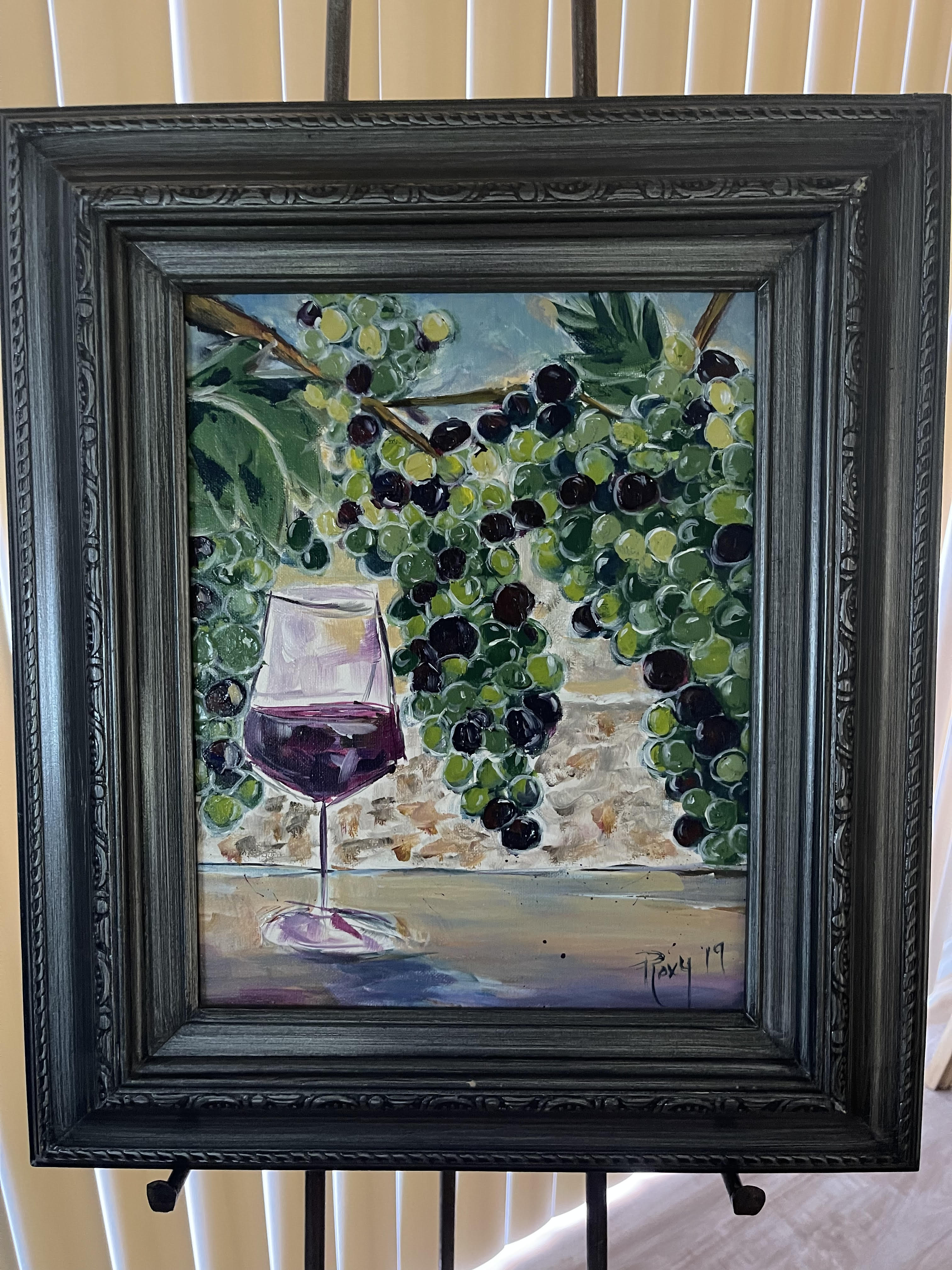 Green Grape Wine, Acrylic selling Glass Art