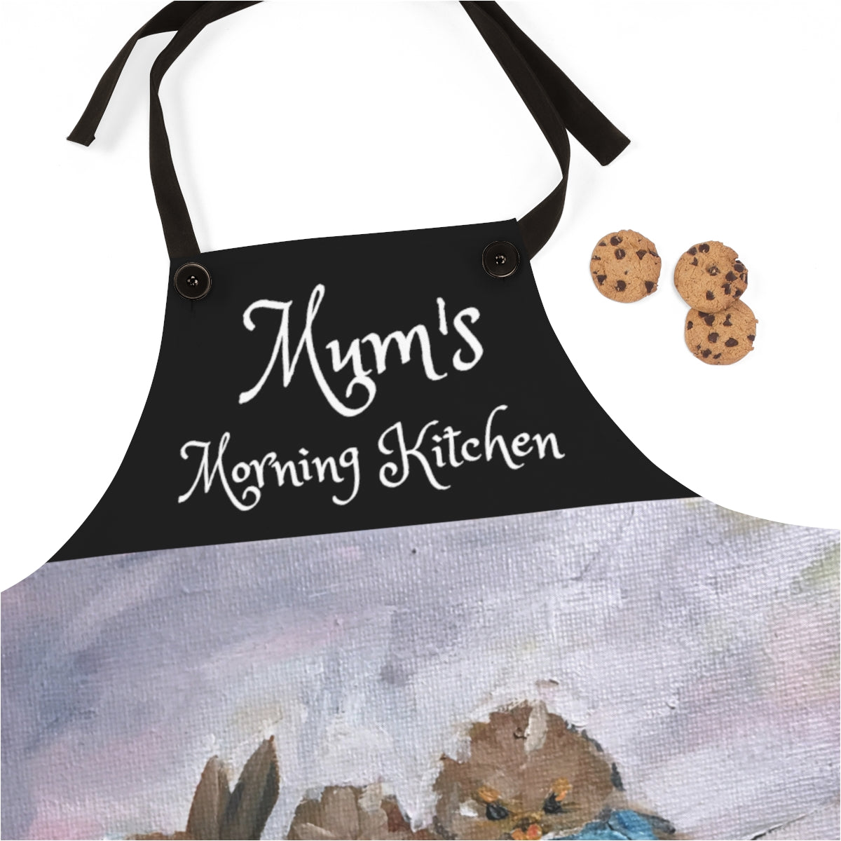 Mums Morning Kitchen Apron  funny grumpy Fairy Wren birds