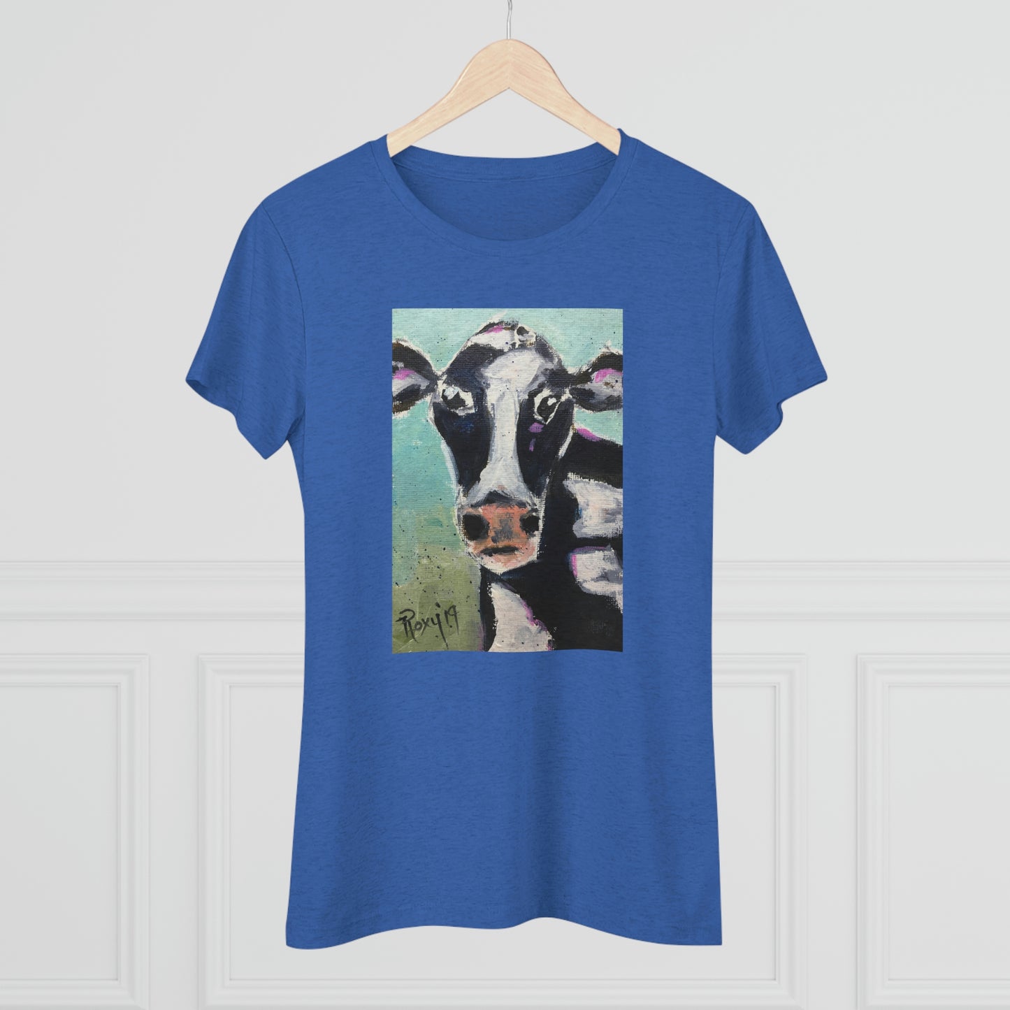 Edna Cow Tee-shirt Triblend Tee ajusté pour femmes