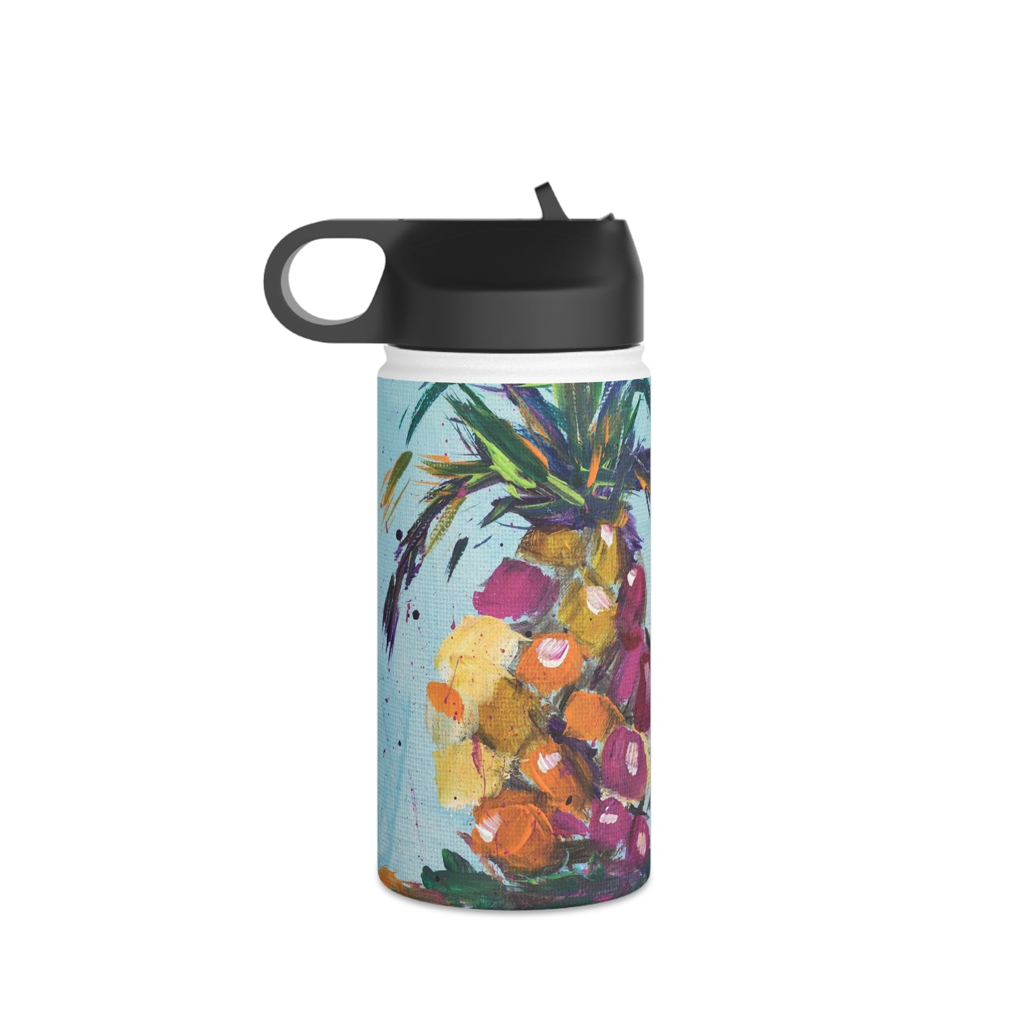 Pink Pineapple Stainless Steel Water Bottle, Standard Lid