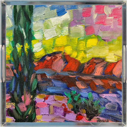 Plateau en acrylique abstrait Arizona