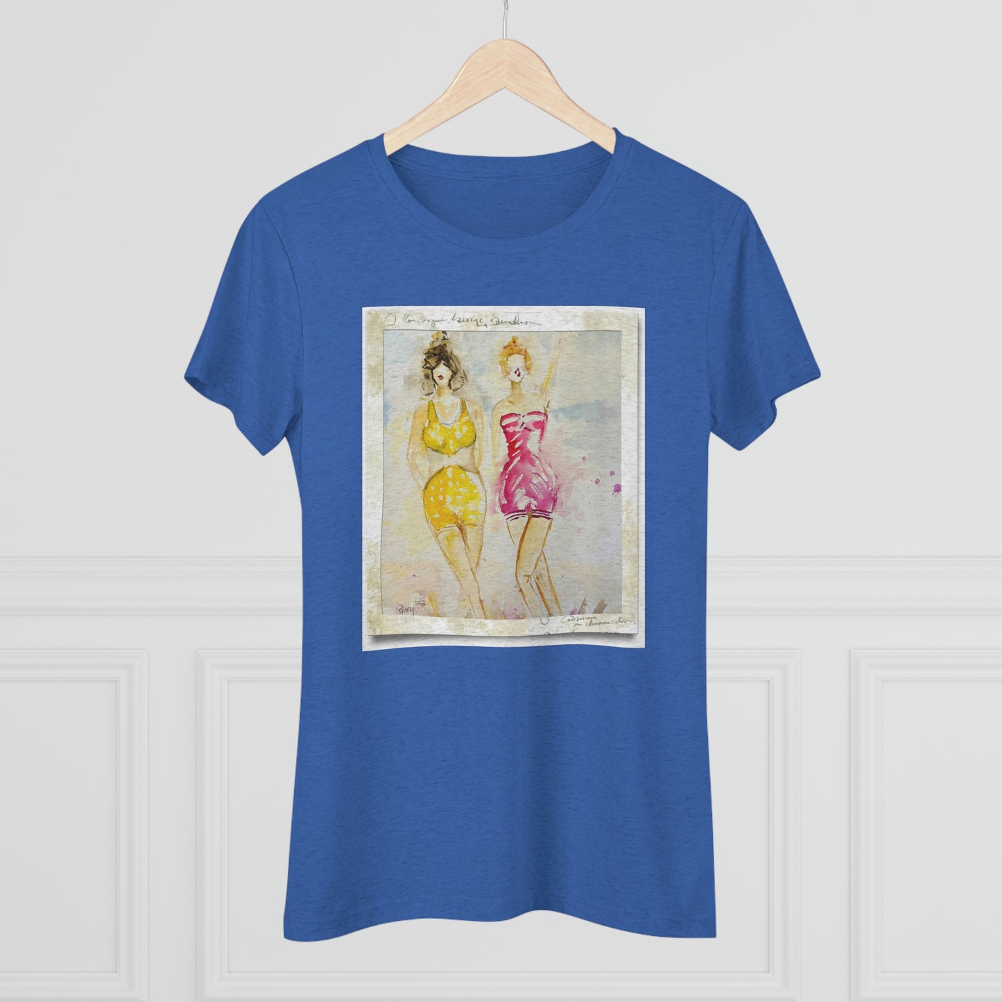 Back in the Day Beach Babes (image on front) Women's fitted Triblend Tee  tee shirt