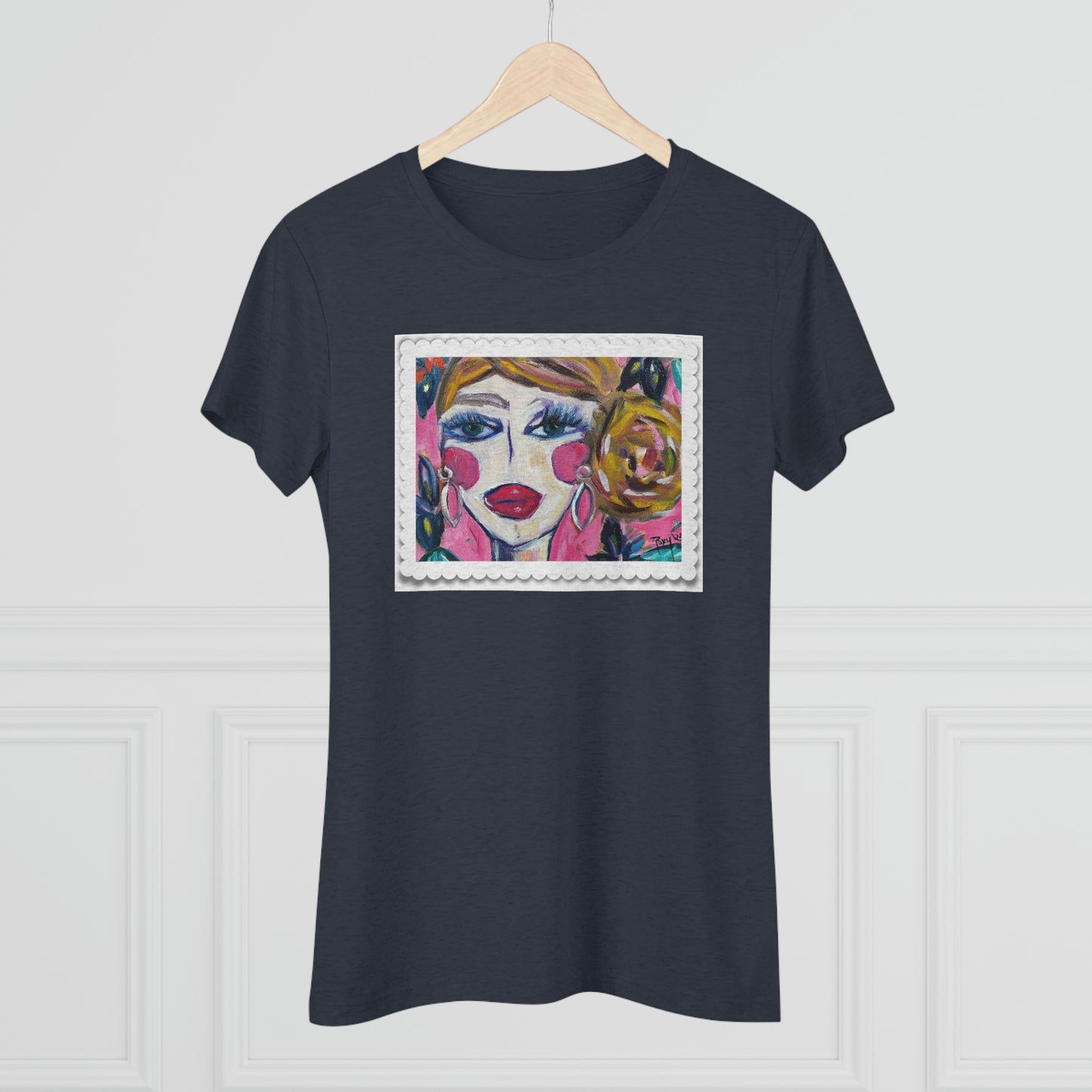 Lady with Irises Women's fitted Triblend Tee  tee shirt