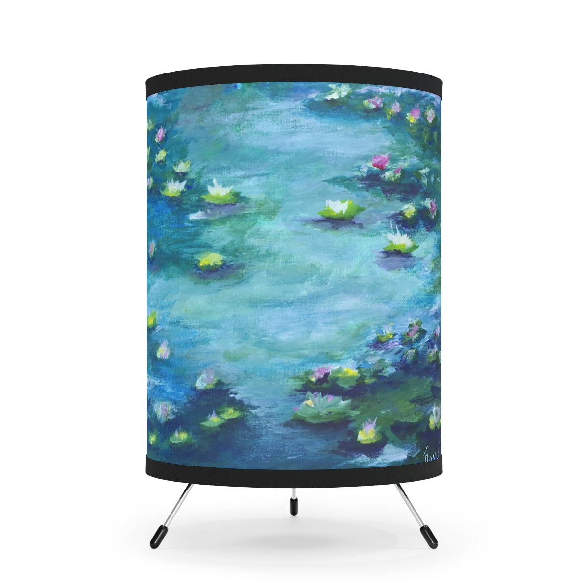 Water Lilies  Tripod Lamp