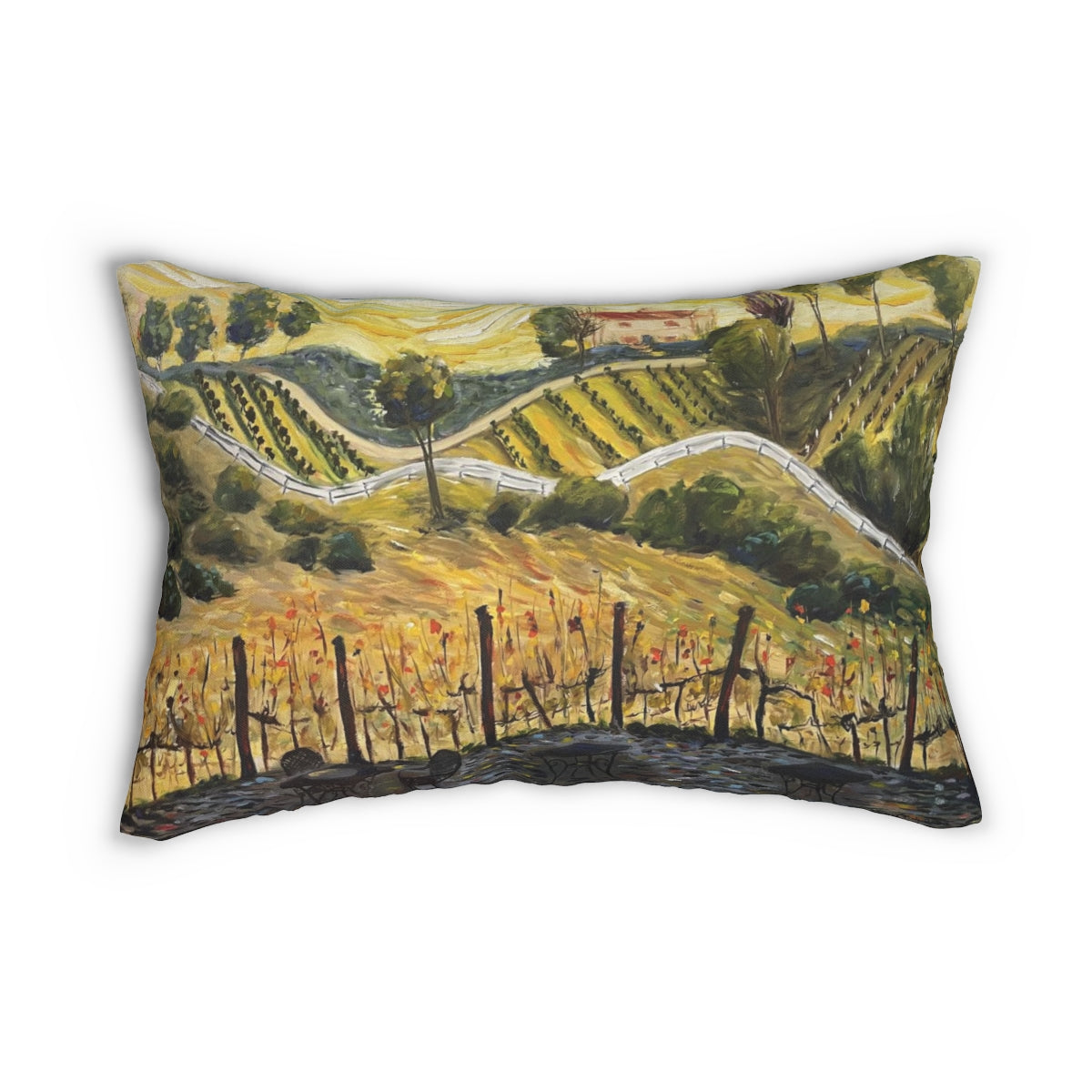 Sunset at the Villa (GBV Winery) Lumbar Pillow