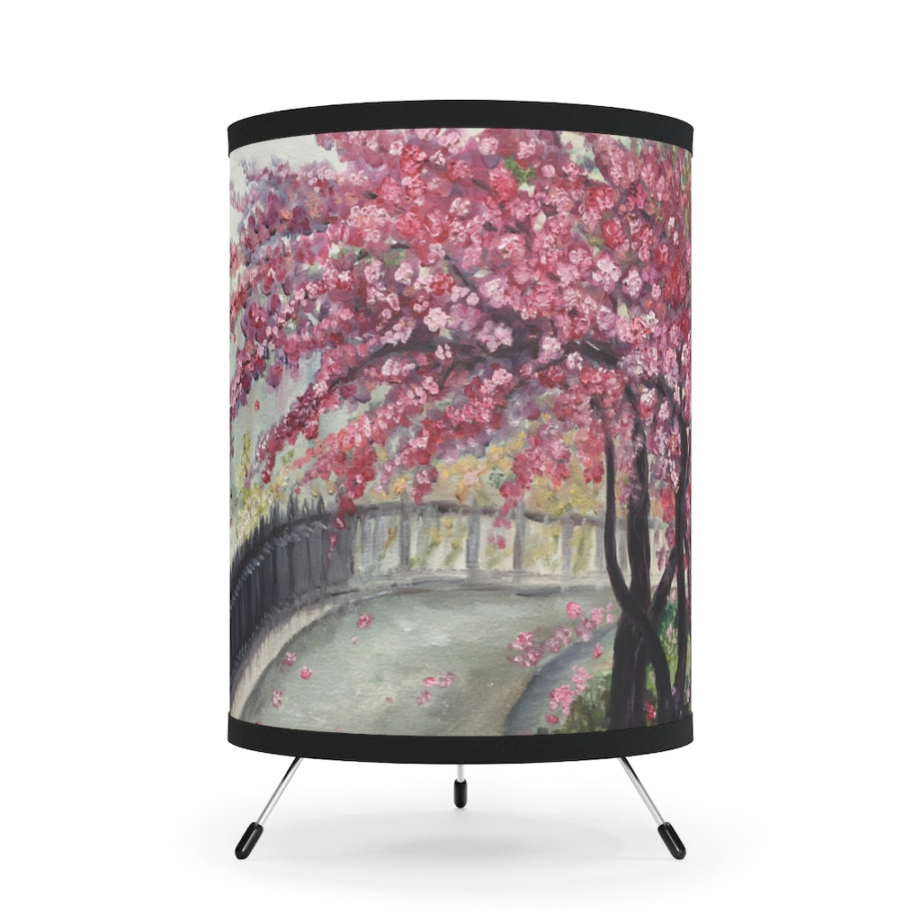 April in Paris Cherry Blossoms Tripod Lamp