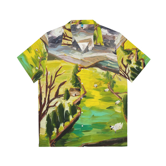 Jour de tempête dans le Yorkshire Original paysage anglais chemise hawaïenne pour hommes