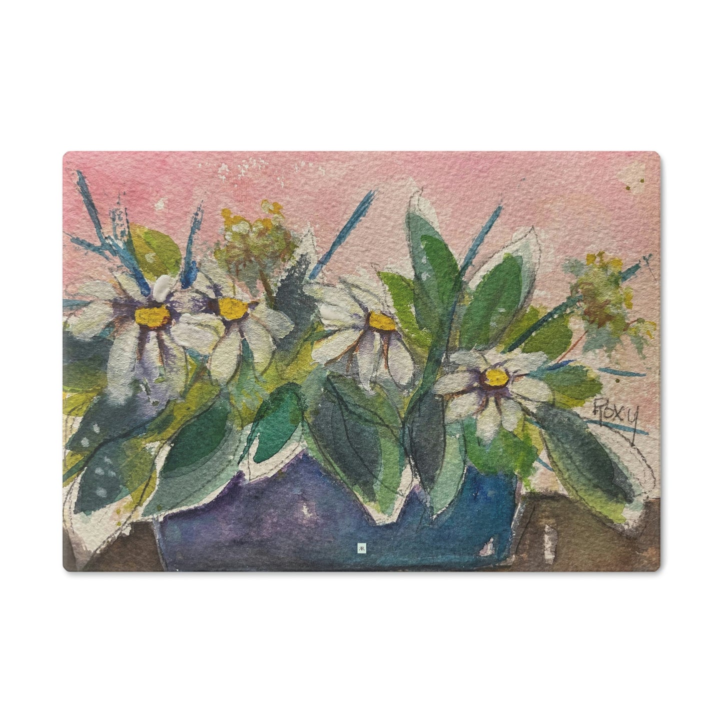 Daisies on the Table Glass Cutting Board