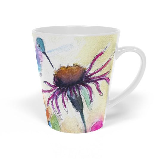 Hummingbird Garden Latte Mug, 12oz