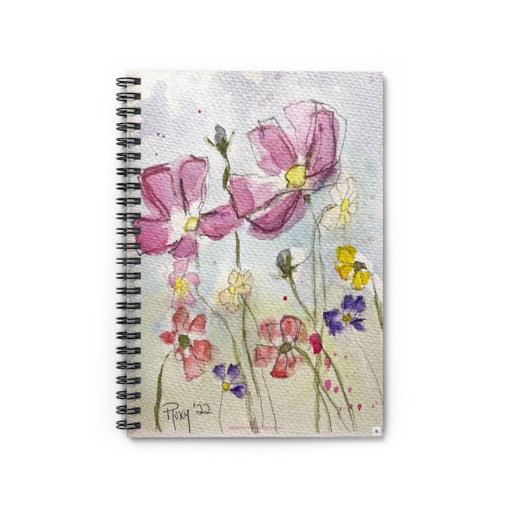 Pink Cosmos Flowers  Spiral Notebook