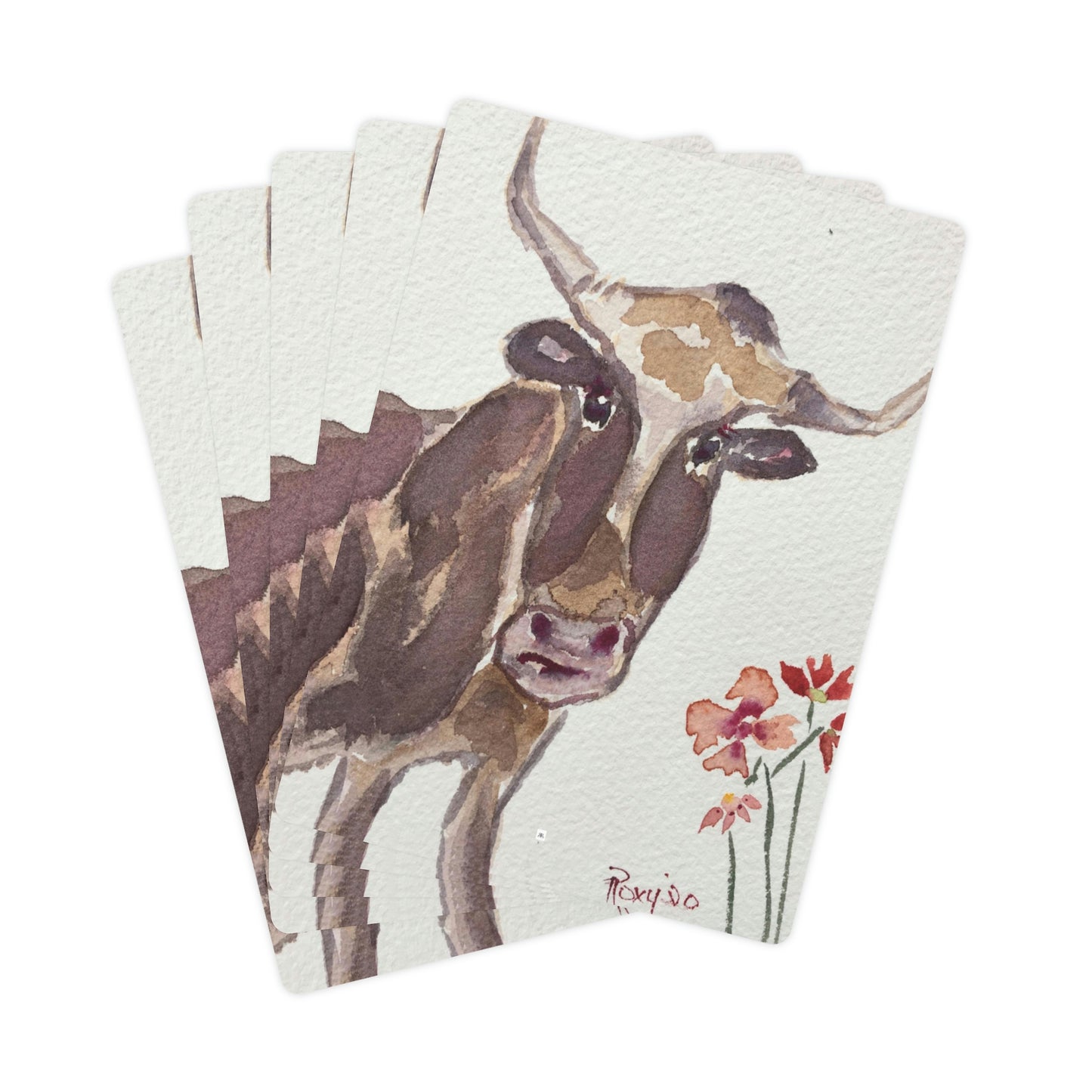Lily Longhorn- Whimsical Cow- Poker Cards/Playing Cards