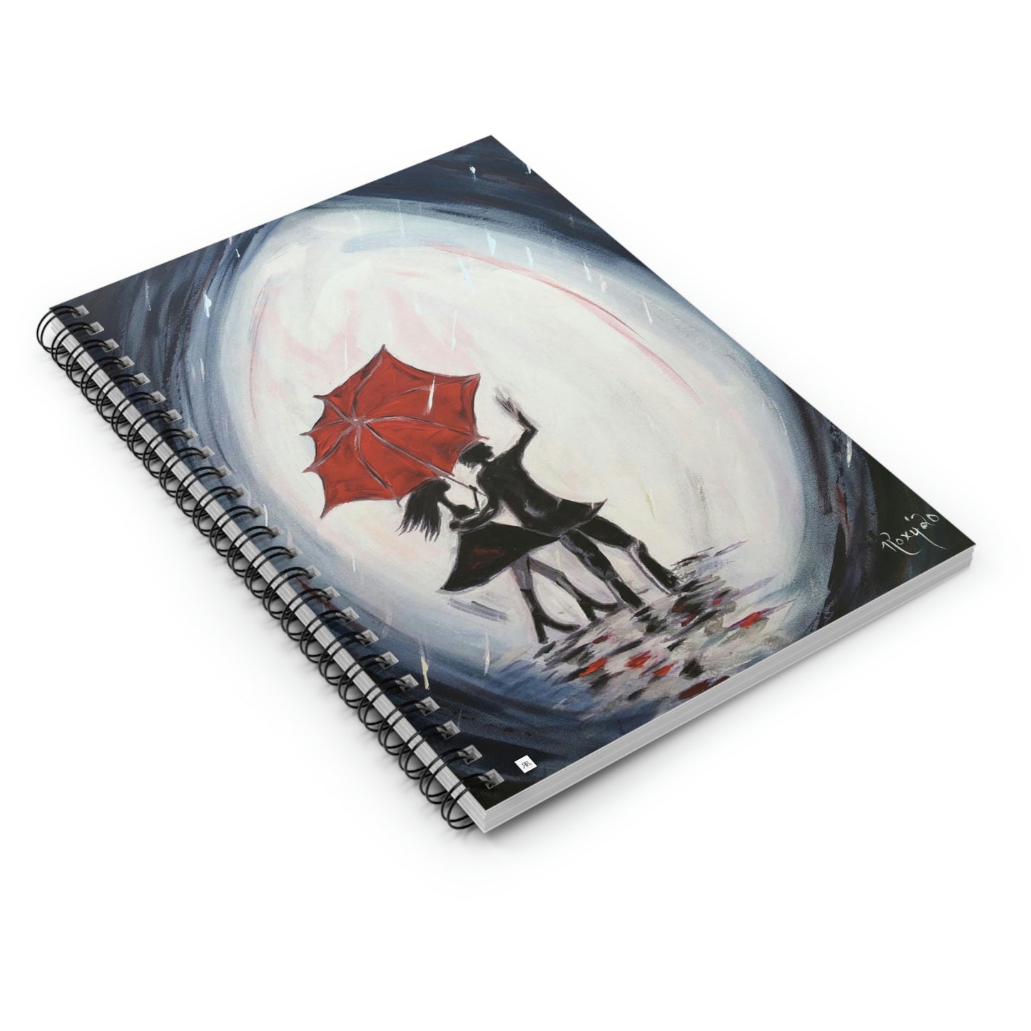 Romantic "Walking in the Rain" Spiral Notebook