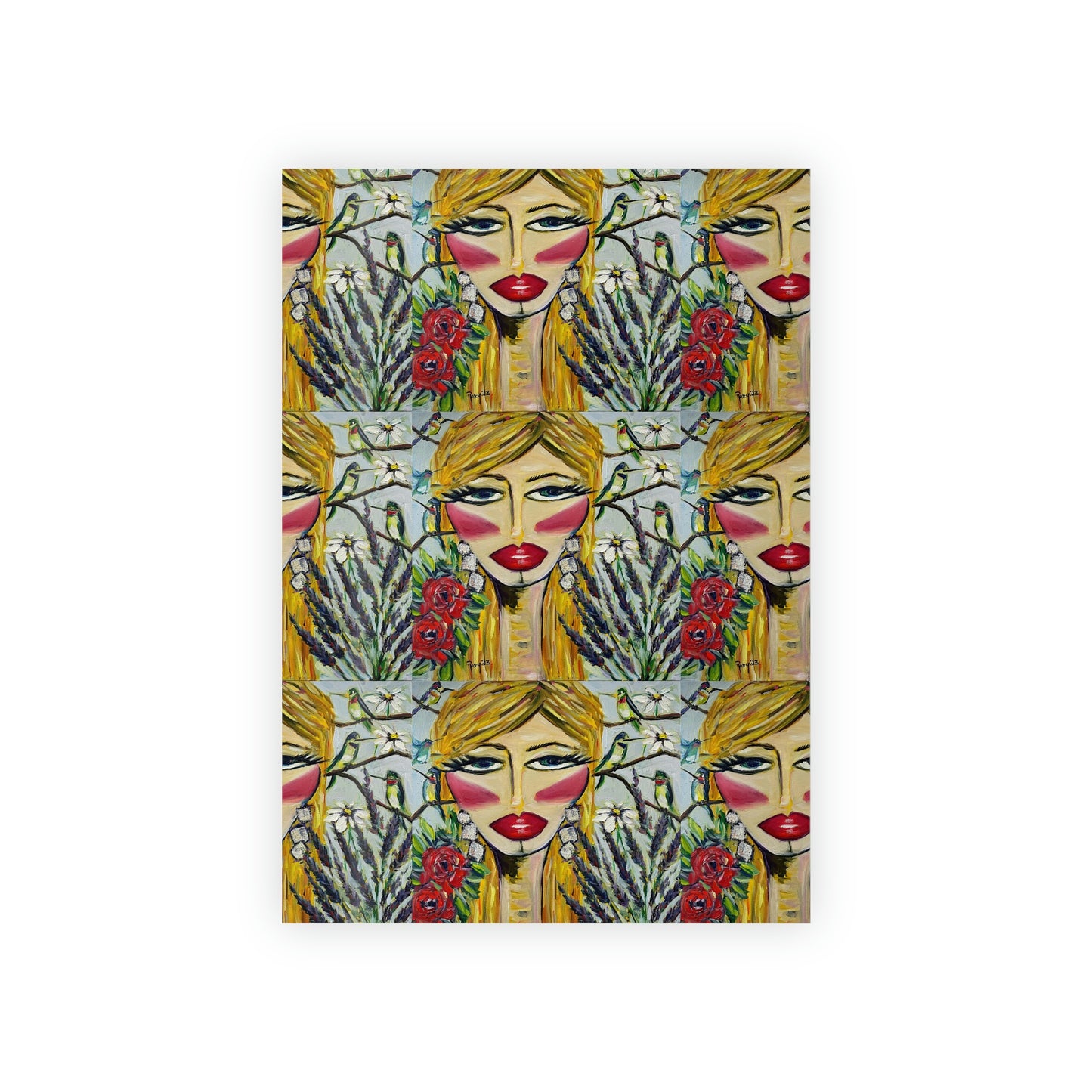 Hummingbird Lady Gift Wrapping Paper  1pc