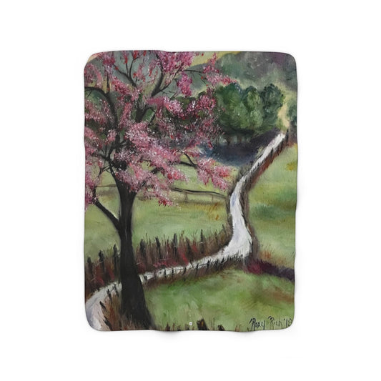 Cherry Blossom Tree (Cotswolds)  Sherpa Fleece Blanket