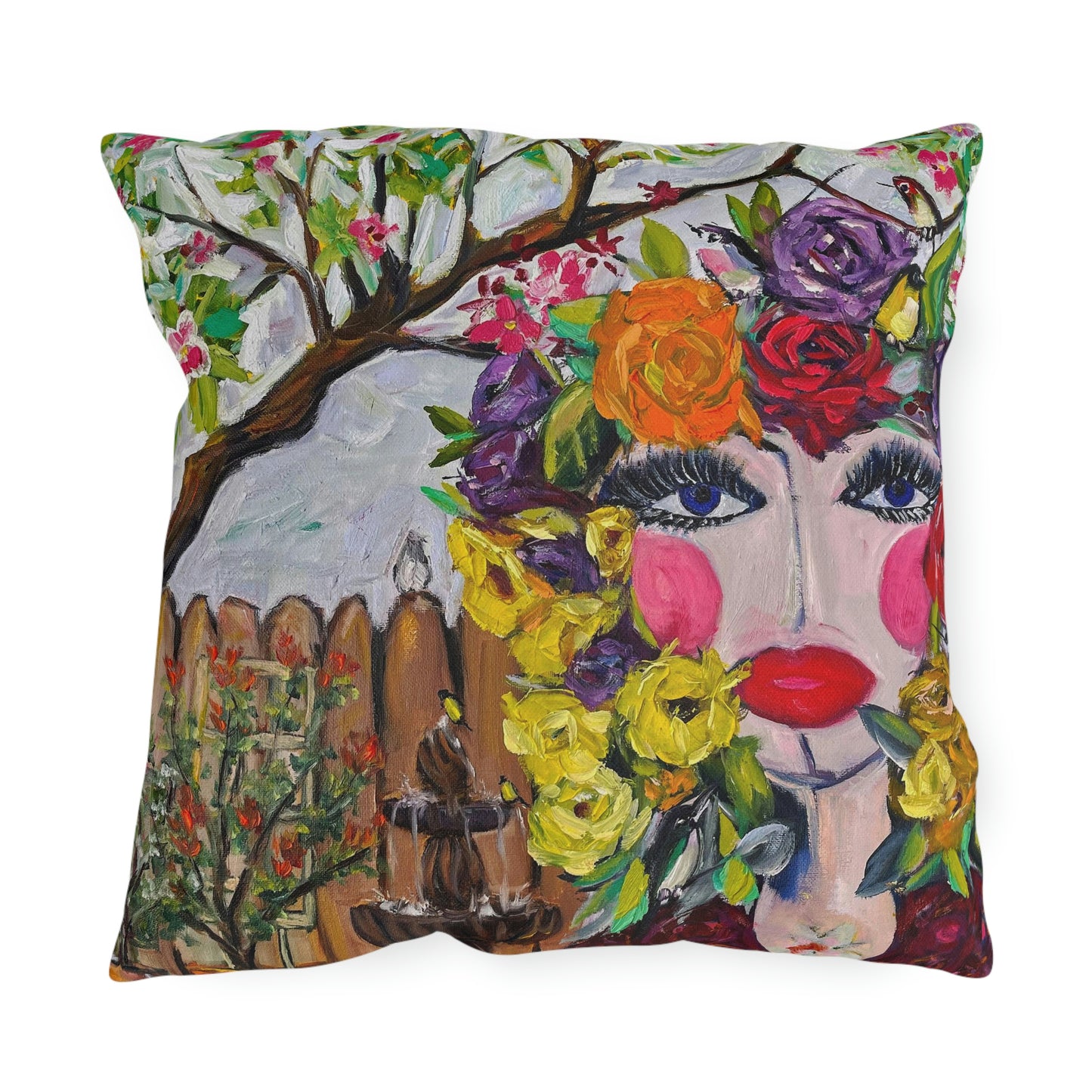 Birds and Blossoms Outdoor Pillows