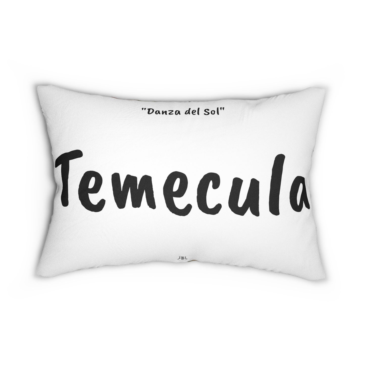 Oreiller lombaire Temecula avec peinture « Danza del Sol » et « Temecula »