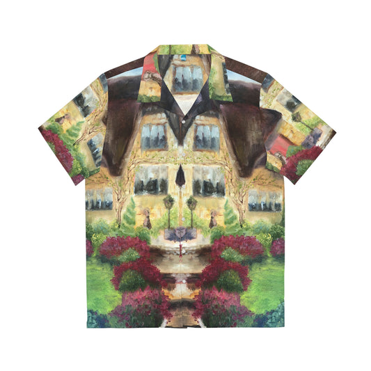 April Cottage Cotswolds Oil Landscape Camisa hawaiana para hombre