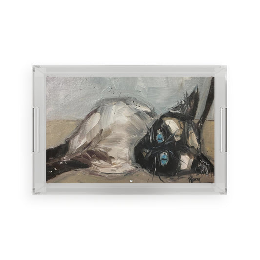 Little Miss Innocent (Siamese Cat)  Acrylic Serving Tray