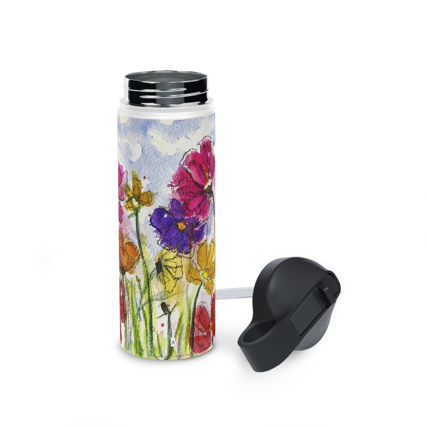 Cosmos Garden Stainless Steel Water Bottle, Standard Lid