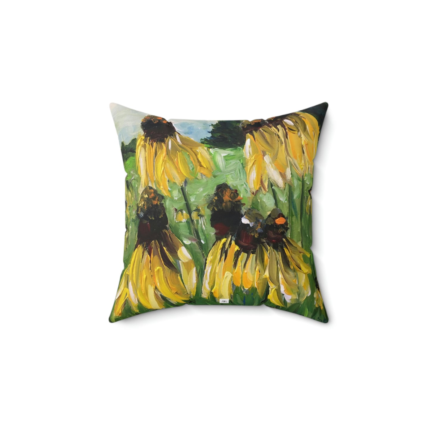 Yellow Coneflowers Indoor Spun Polyester Square Pillow