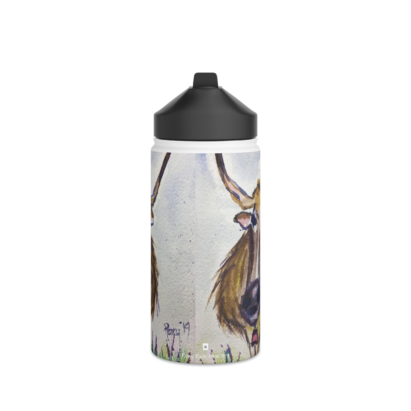 Bouteille d'eau en acier inoxydable Lola Longhorn, couvercle standard