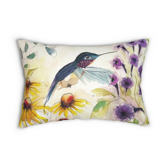 Happy Hummingbird Lumbar Pillow