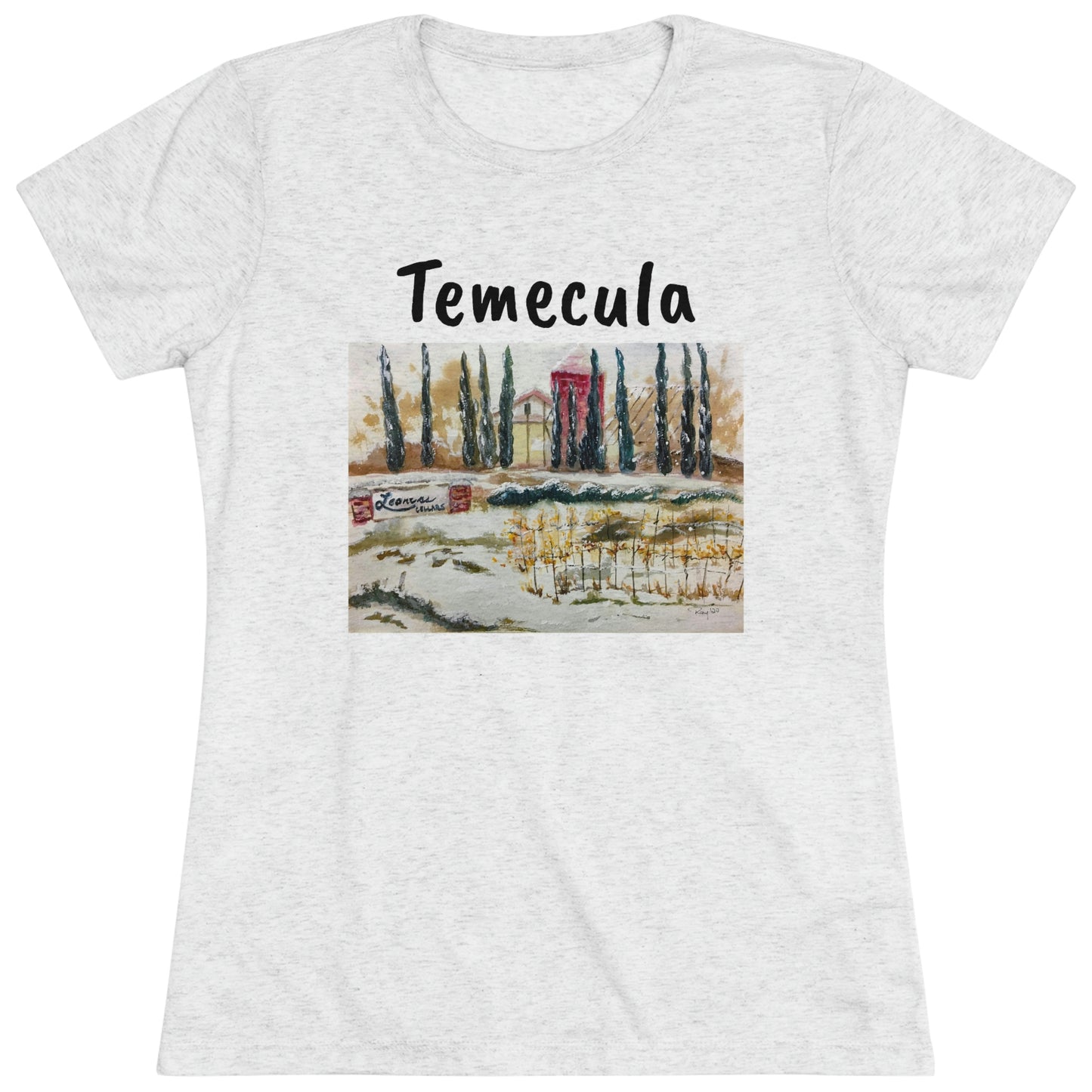 Leoness Cellars (that day it snowed) Temecula Women's fitted Triblend Tee  tee shirt