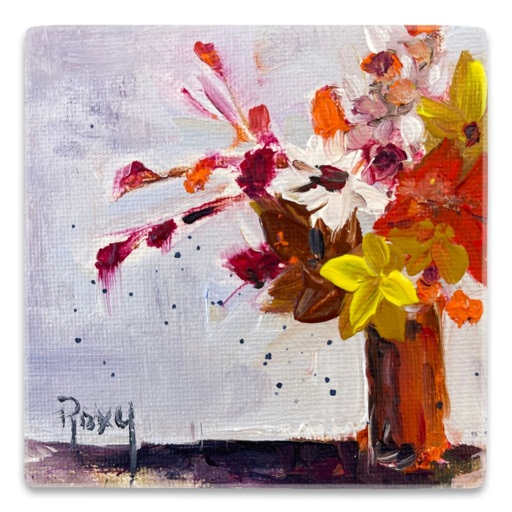Fall Flowers Square Magnet