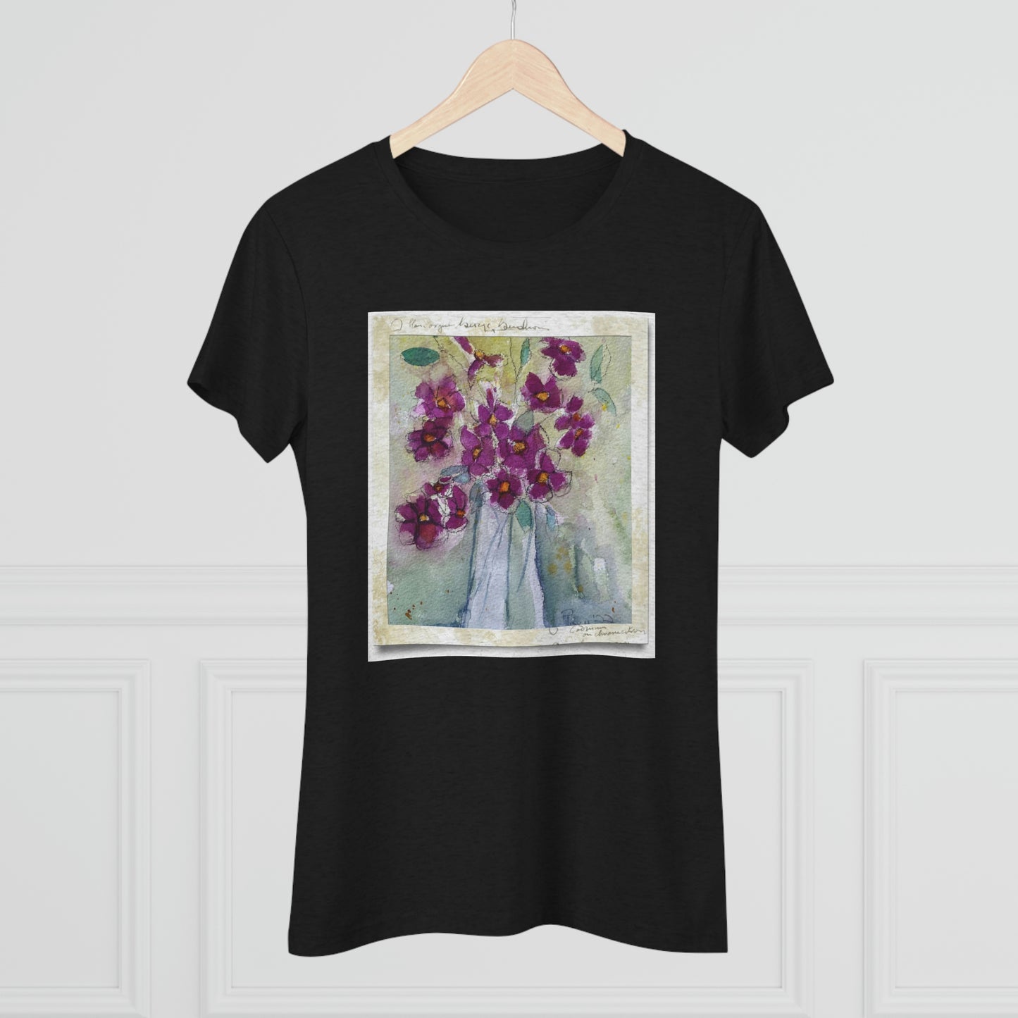 Camiseta Triblend Tee ajustada para mujer Pink Wildflowers