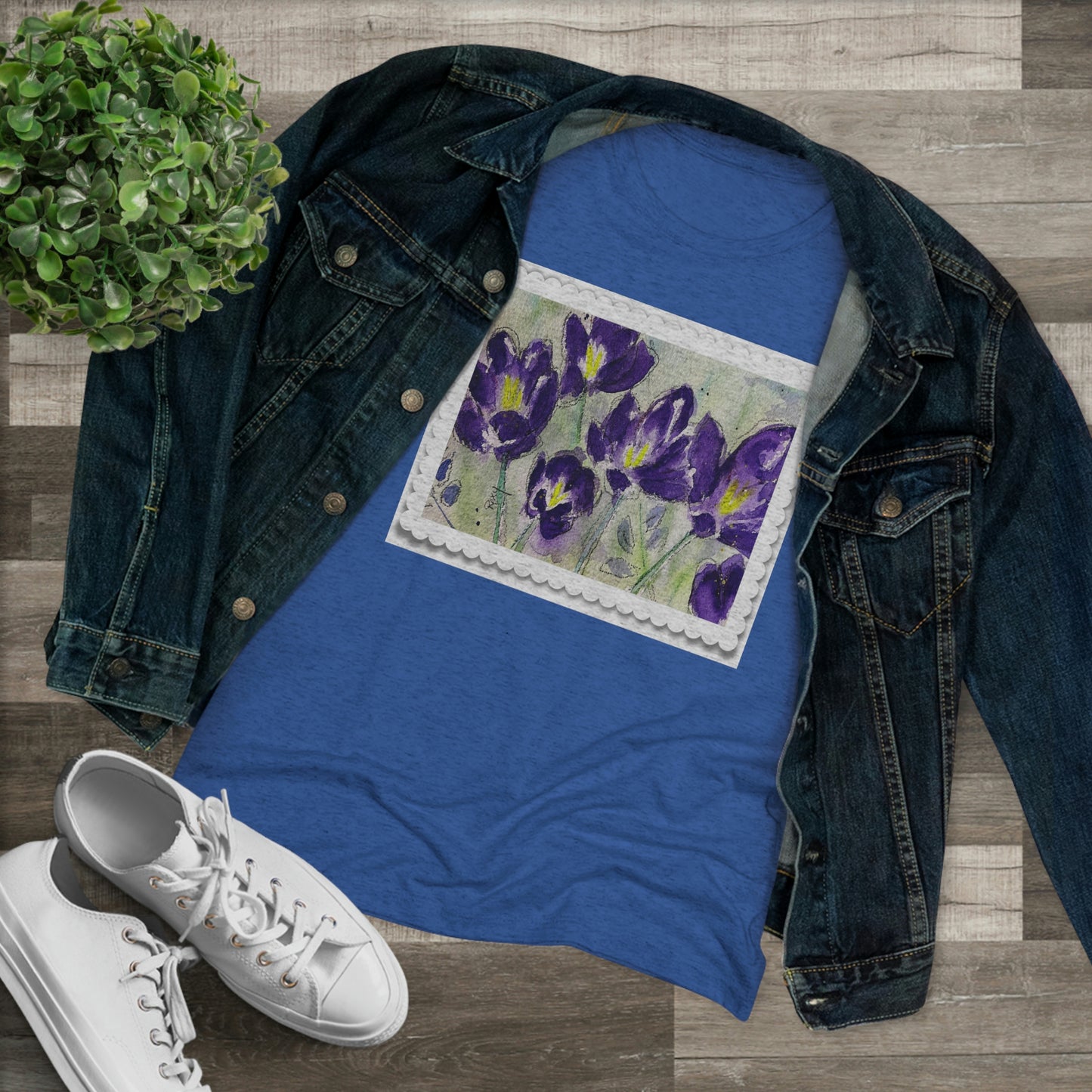 Crocuses Camiseta ajustada Triblend Tee para mujer