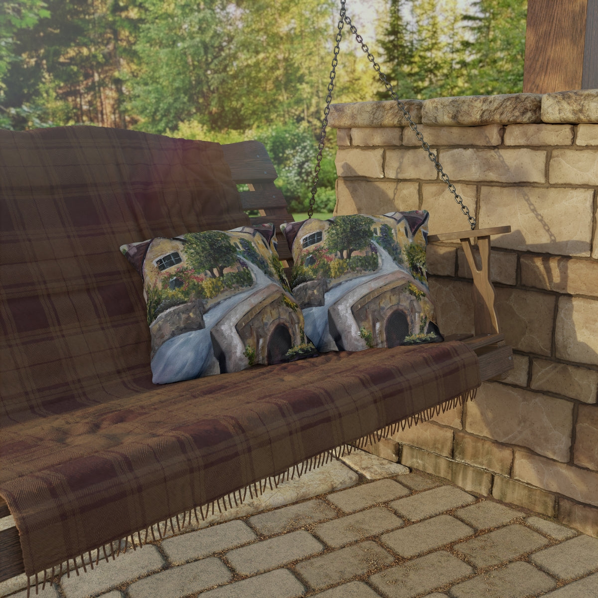 Castle Combe Cotswolds Outdoor Pillows